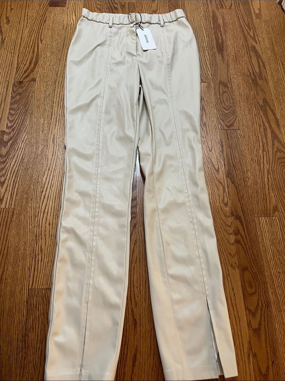 Jason Wu split hem vegan leather pants